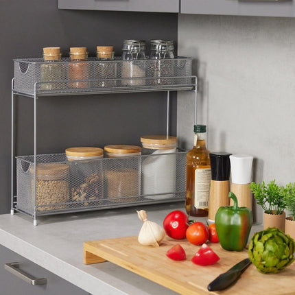 Holder for kitchen cabinets in metal