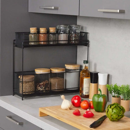 Holder for kitchen cabinets in metal