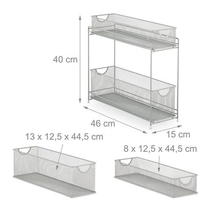 Holder for kitchen cabinets in metal