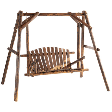 Garden swing bench 2-seater, natural finish