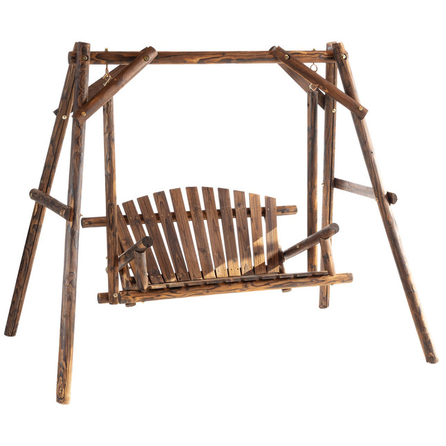 Garden swing bench 2-seater, natural finish