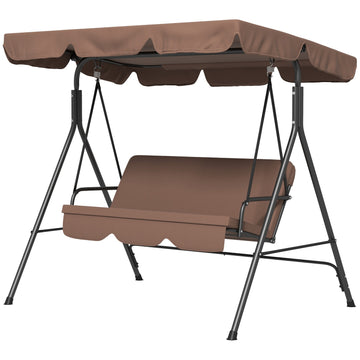 3-seat swing with adjustable roof, water resistant