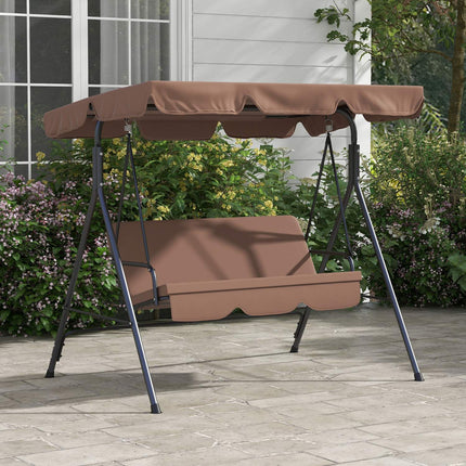 3-seat swing with adjustable roof, water resistant