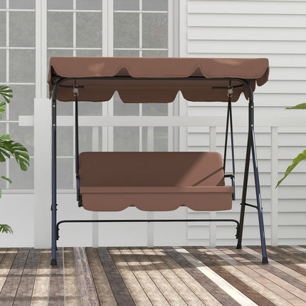 3-seat swing with adjustable roof, water resistant