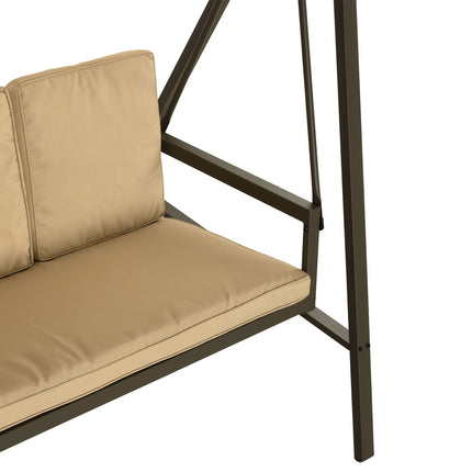 3-seater garden swing bench, adjustable canopy, beige