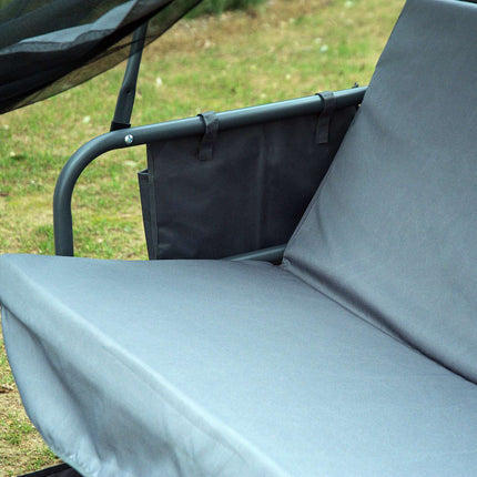 3-seat Hollywood swivel bench with gray side walls
