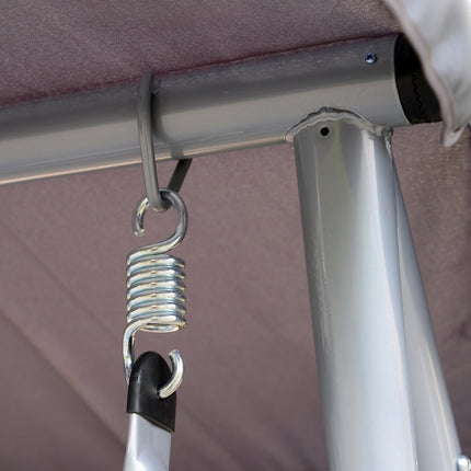 3-seat steel garden swing, horizontal, grey, 200x120x164 cm