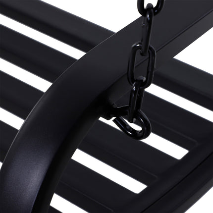 Black metal 2-seater garden swing bench with chains