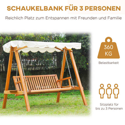 3-seat larch Garden swing bench in wood
