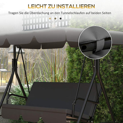 3-seat dark gray swing canopy replacement