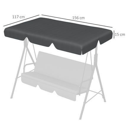 3-seat dark gray swing canopy replacement