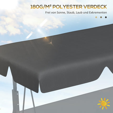 3-seat dark gray swing canopy replacement