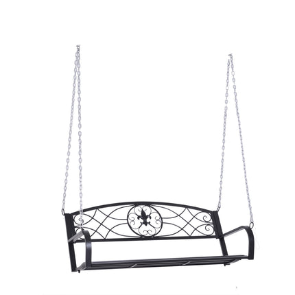 Weather Resistant 2 Seater Garden Swing With Chains - Black