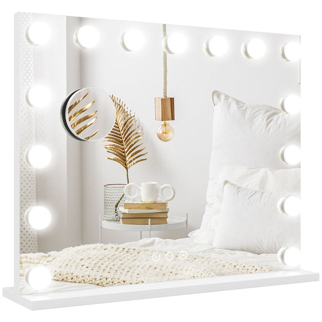 Hollywood makeup mirror, 15 LED, 3 modes, 10X magnification, USB