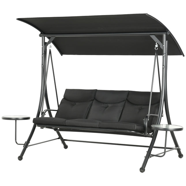 3-seat garden swing with canopy - Supports up to 300 kg