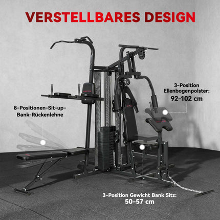 Home Gym Station – Adjustable Weight Bench, 10+ Exercises
