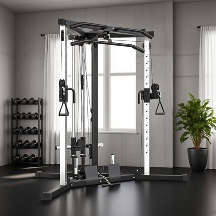 Home Gym Station with Lat Pulldown, Pull-Up Bar, Adjustable
