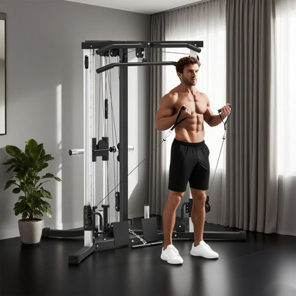 Home Gym Station with Lat Pulldown, Pull-Up Bar, Adjustable