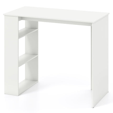 Home Office Desk with Bookshelf, 90 cm, White