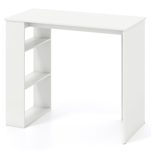 Home Office Desk with Bookshelf, 90 cm, White