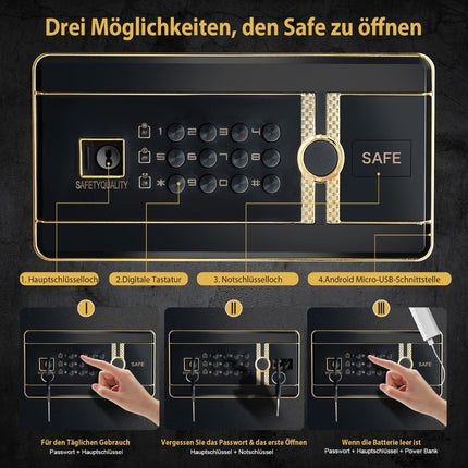 Home Safe 42.5L Steel Digital Keypad & Lock
