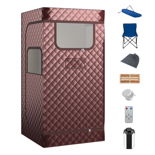 Home Sauna Tent with 3L Steam Generator, Coffee Color