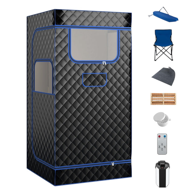 Home Steam Sauna Tent with 3L Generator, Black, 91x91x183 cm