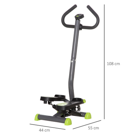 Stepper training machine with LCD, handle, 100 kg capacity