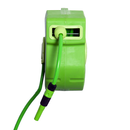 Automatic hose reel 15M - Swivel, green, for air & gardening