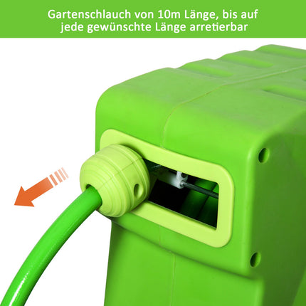 Automatic hose reel 15M - Swivel, green, for air & gardening