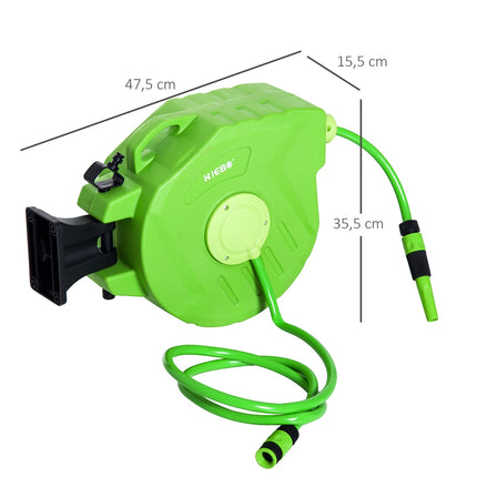 Automatic hose reel with 22M green swivel air hose