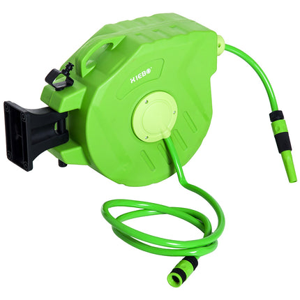 Automatic hose reel with 22M green swivel air hose