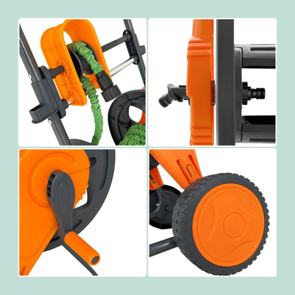 Garden hose reel and easy-to-use guide