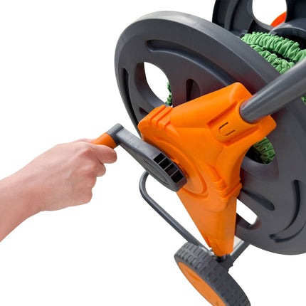 Garden hose reel and easy-to-use guide