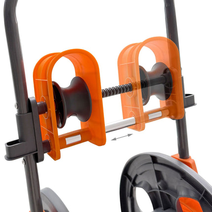 Garden hose reel and easy-to-use guide