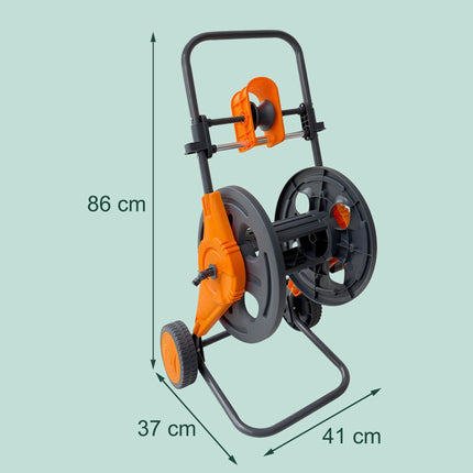 Garden hose reel and easy-to-use guide