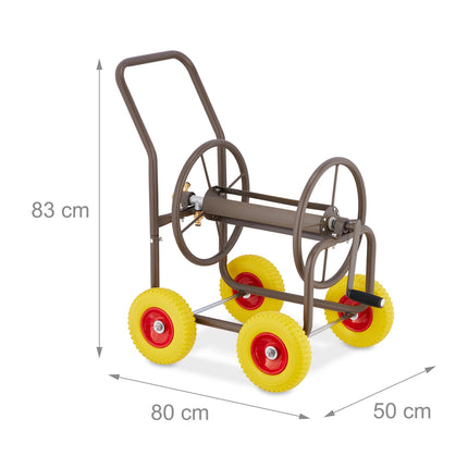 Hose cart with 4 wheels