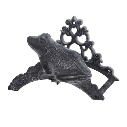 Hose holder in cast iron with frog motif