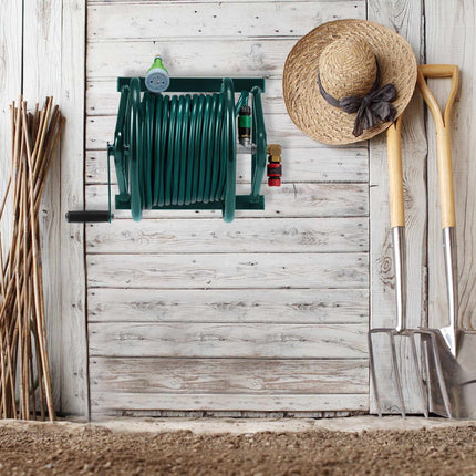 Hose reel for the wall