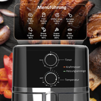 Hot Air Fryer 4.5L, 1500W, Oil Free Cooking, Black