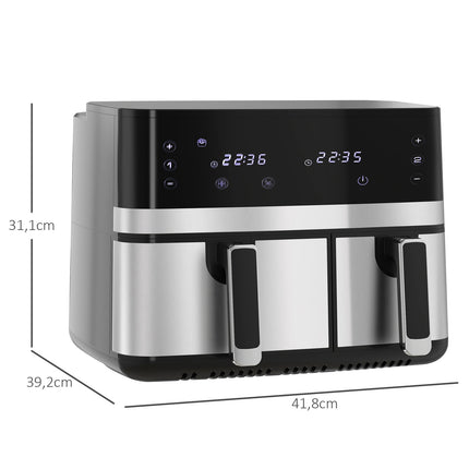 Hot Air Fryer 8.5L - Double chamber, non-stick, smart timer