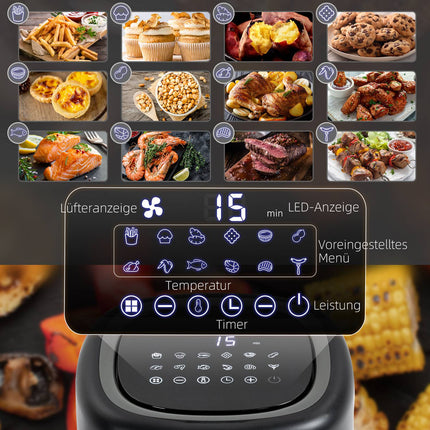 Hot air fryer, 1300W oil-free cooking, non-stick, 3L