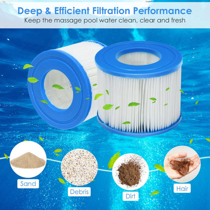 Hot Tub Filter Cartridges, 6-Pack, 10 x 8 cm
