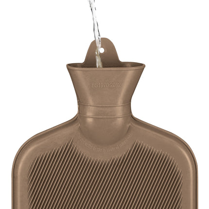 Hot Water Bottle 2L – Brown, Leak-Proof, Pain Relief