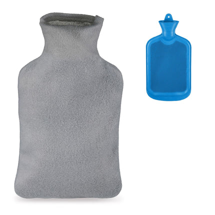 Hot Water Bottle with Cover, 1.5L – Blue