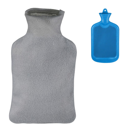 Hot Water Bottle with Cover, 1.5L – Blue