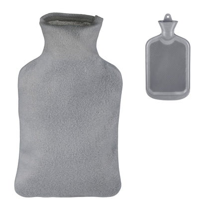 Hot Water Bottle with Cover, Grey, 1.5L Capacity