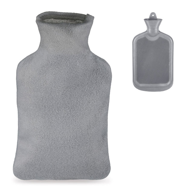 Hot Water Bottle with Cover, Grey, 1.5L Capacity
