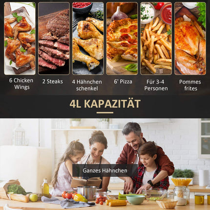 4L Air Fryer, 12 programs, LED screen, non-stick basket