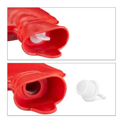 Hot water bottle 1 liter red